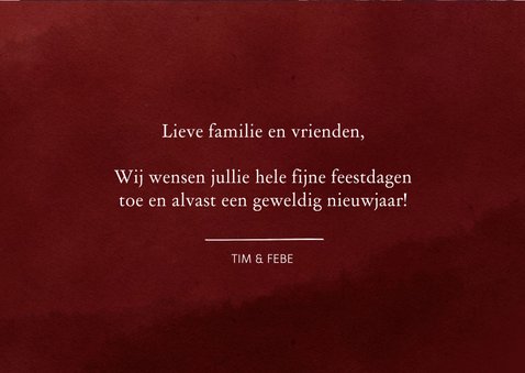 Kerstkaart met waterverf en merry christmas 3