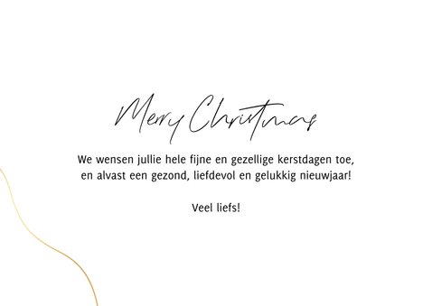 Kerstkaart minimalistisch met grote foto en gouden lijntjes 3