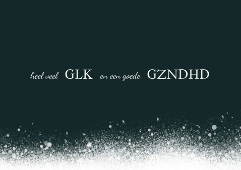 Kerstkaart modern, groen met sneeuw en moderne typografie 3