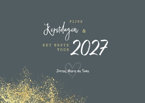 Kerstkaart nieuwjaar fijne feestdagen goud foto's 3