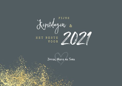 Kerstkaart nieuwjaar fijne feestdagen goud foto's 3