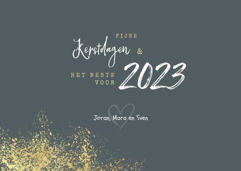 Kerstkaart nieuwjaar fijne feestdagen goud foto's 3