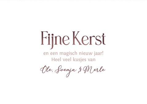 Kerstkaart pastel kerstballen en foto's 3