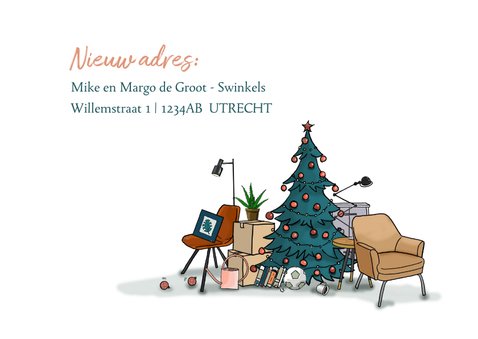 Kerstkaart Pickup oranje 3