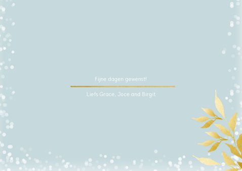 Kerstkaart rechthoek met foto en gouden takken 3