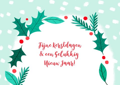 Kerstkaart Rendier met kerstkrans 2