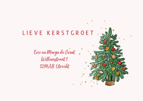 Kerstkaart rode Amerikaanse pickup 3