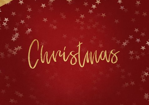 Kerstkaart rood voor 3 foto's en goud 2