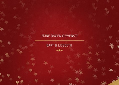 Kerstkaart rood voor 3 foto's en goud 3