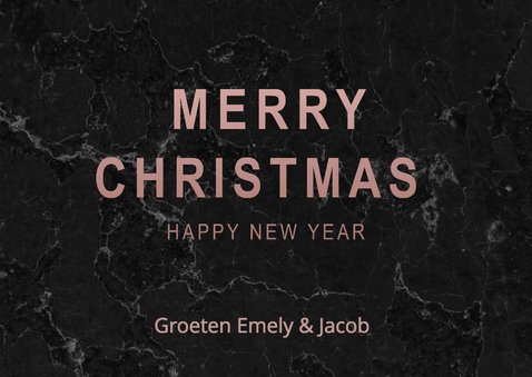 Kerstkaart rose gold zwart 3