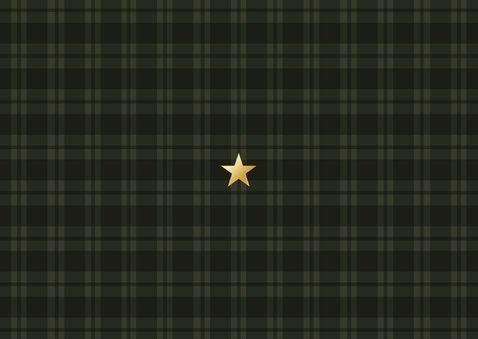 Kerstkaart ruitjes groen fotocollage merry christmas Achterkant