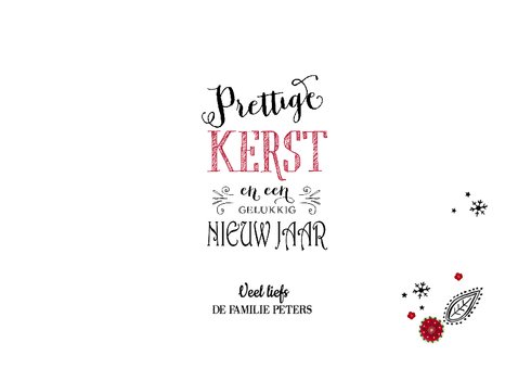 Kerstkaart schoolbord vrolijk 3
