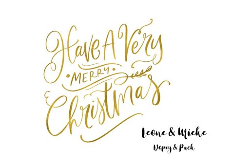 Kerstkaart Sending Warmest Wishes goudlook met eigen foto 3