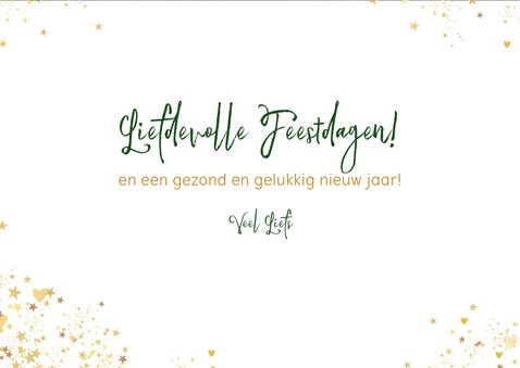 Kerstkaart sfeervolle donker groene fotokaart met sterren 3