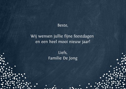 Kerstkaart sierlijke letters winter sneeuwvlokken 3