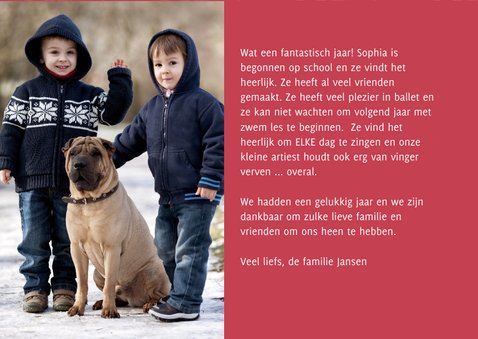 Kerstkaart sneeuw sterren frame rood 3