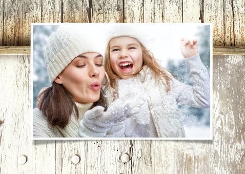Kerstkaart Steigerhout en roestig ijzer Merry Christmas 2
