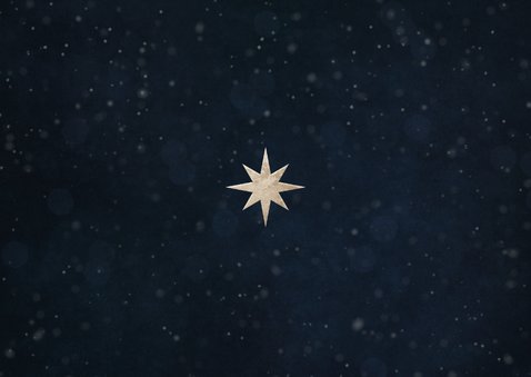Kerstkaart sterren lichtpuntjes voor 2026 fijne feestdagen Achterkant