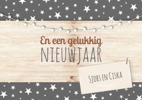 Kerstkaart sterren met hout en polaroid 3