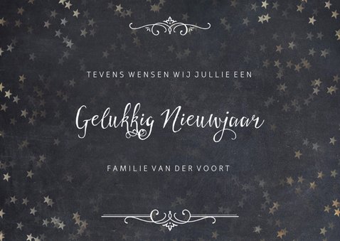 Kerstkaart sterretjesregen met krijtbord 3
