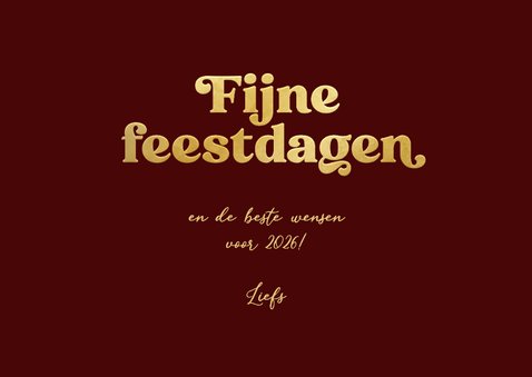 Kerstkaart stijlvol fijne feestdagen sterren strikjes goud 3