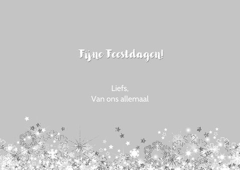Kerstkaart stijlvol foto sterren en twinkelingen zilver 3