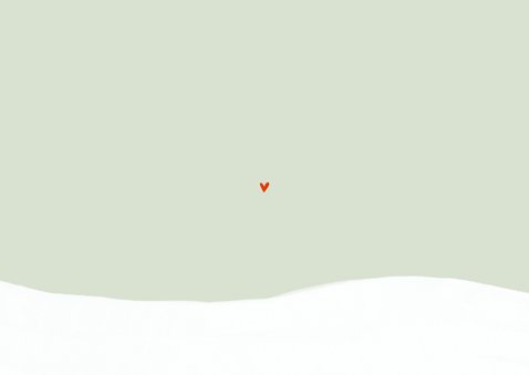 Kerstkaart teckel hartjes sjaal sneeuw met foto Achterkant