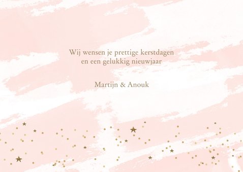 Kerstkaart tekst goudlook confetti sterren 3