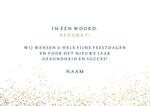 Kerstkaart 'Thank You' goudlook 3