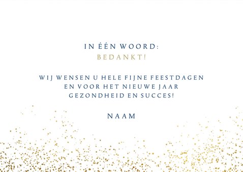 Kerstkaart 'Thank You' goudlook 3