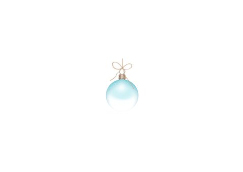 Kerstkaart transparante glazen kerstballen blauw Achterkant