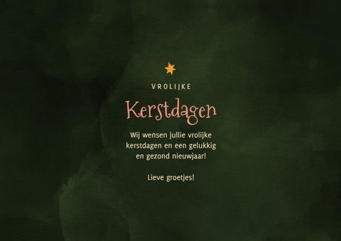 Kerstkaart vrolijke diertjes met cadeaus 2027 donkergroen  3