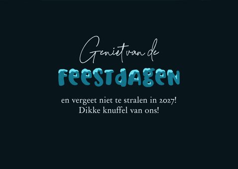 Kerstkaart vrolijke feestdagen pinguïns kinderen winter 3