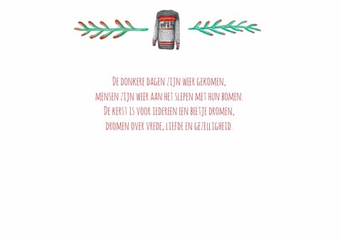 Kerstkaart warm wishes met illustraties 2