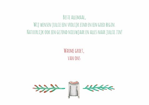 Kerstkaart warm wishes met illustraties 3