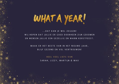 Kerstkaart What a year met fotocollage 3