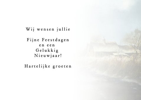 Kerstkaart winterlandschap met molen 3