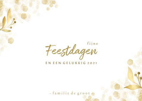 Kerstkaart XMAS goudlook grote foto met confetti 3