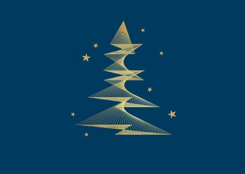 Kerstkaart zakelijk algemeen kerstboom goud foto sterren 2