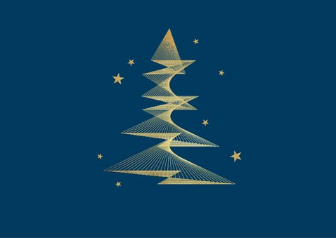 Kerstkaart zakelijk algemeen kerstboom goud foto sterren 2