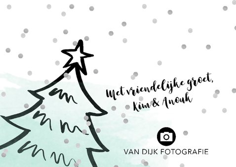 Kerstkaart zakelijk kerstboom confetti mint 3