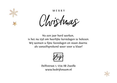 Kerstkaart zakelijk merry christmas foto sneeuw sterren 3