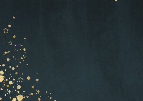 Kerstkaart zakelijk schilder verfstreep goud sterren logo Achterkant
