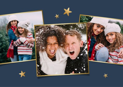 Kerstkaart zelf maken met eigen foto en sterretjes kader 2