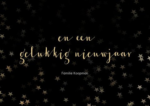Kerstkaart zwart en gouden sneeuwvlok - een gouden kerst 3
