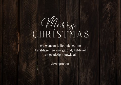 Kerstkaartje houtlook met gouden fotolijstjes en foto's 3