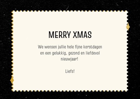 Kerstkaartje Merry Xmas Goud En Zwart Met Foto Kaartje Go