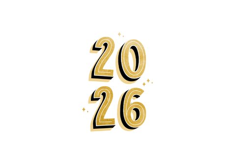 Kerstkaartje met vier foto's wit 2027 goud 2