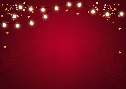 Kerstmenukaart rood lampjes goudlook 2