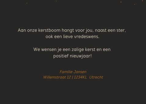 Kerstverhuiskaart huisje met goudlook 3